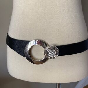 Chico's Black and Silver Embellished Belt Small